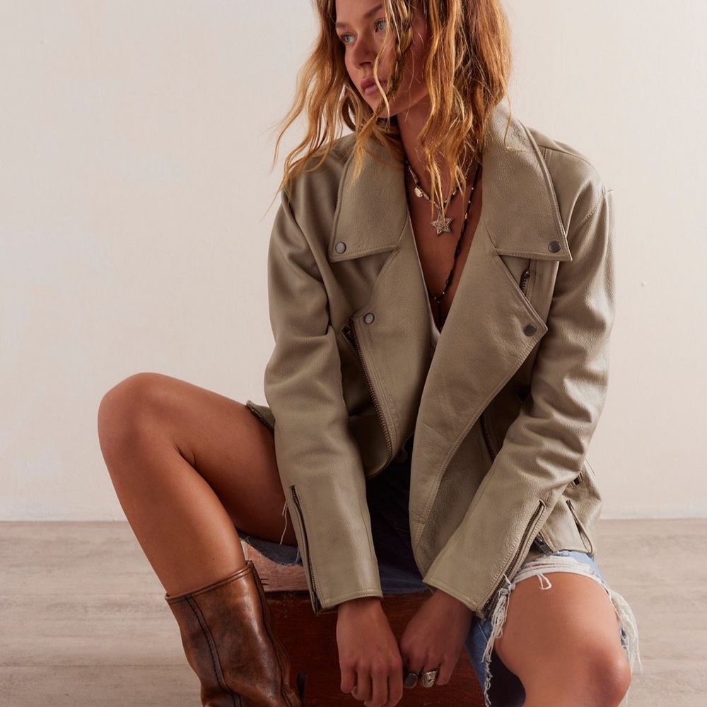 Leather moto jacket